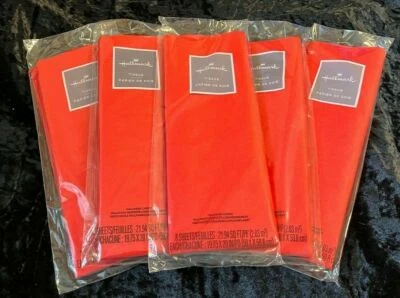 lot of 5 packages Hallmark tissue paper red - Image 1 of 2