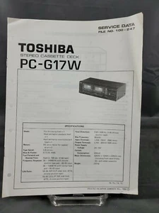 Toshiba Repair Service Parts Manual For 1986 Stereo Cassette Deck PC-G17W - Picture 1 of 2
