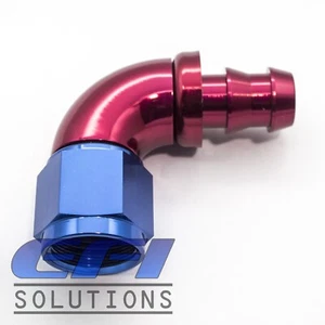 90 Degree Full Flow Push On Lock Hose End Fitting 400 Series AN8 513-08 - Foto 1 di 1