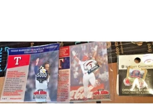 New Lot TEXAS RANGERS Collector Pins Nolan Ryan 5000TH STRIKEOUT Pudge Rodriguez - Picture 1 of 3