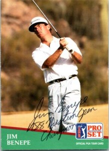 Jim Benepe autographed golf card (PGA Tour, Northwestern, SC) 1991 Pro Set #12