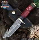 Csfif Hand Forged Skinner Knife W/Gut Hook Twist Damascus Corain Hunter