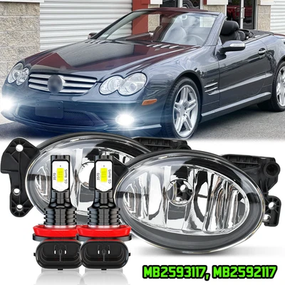 Pair LED Fog Light Lamp For Mercedes-Benz SL550 2007 2008 2009 2010 2011 2012 - Изображение 1 из 4