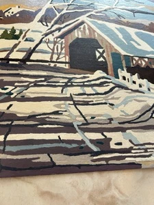 Winter Snow Covered Bridge & Trees Completed Pain By Number 16” x 12” - Picture 1 of 17