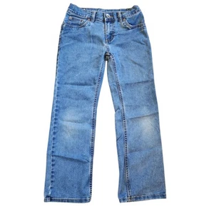 Route 66 Boys Slim Straight Jeans Size 10 Blue Adjustable Waistbands - Picture 1 of 9