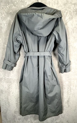 Женщины London туман серый Тренч съемный зимняя подкладка и капюшон Sz16 отталкивать воду - Изображение 1 из 4