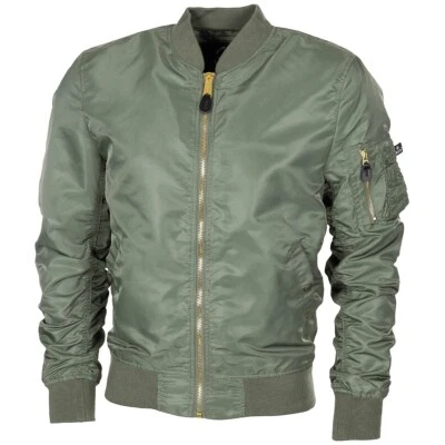 Américaine Armée De L'Air Veste MA1, Vert Olive Bomber D'Aviateur Army Style - Photo 1/3