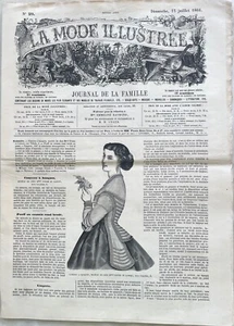 La Mode Illustrée n° 29 du 15 Juillet 1866 journal de famille Canezou à basques - Picture 1 of 2