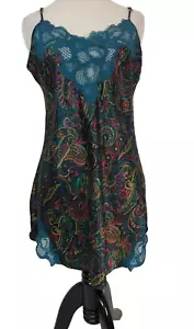 Victoria's Secret Etiqueta Dorada Babydoll Slip Lencería Vestido Paisley Tank Talla M - Imagen 1 de 10
