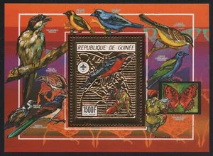 Guinea 1990 - Mi-Nr. Bloque 362 A ** - MNH - Oro - Pájaros / Pájaros - Imagen 1 de 1