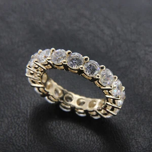Solid 925 Silver 4.25Tcw IGI lab Grown Diamond Women's Full Eternity Band Ring - Picture 1 of 6