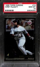 1996 TOPPS CHROME #19 KIRBY PUCKETT PSA 10 20534202