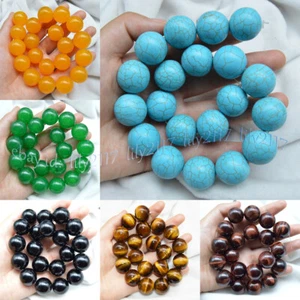 Huge 20mm Jade Topaz Natural Gemstone Round Loose Beads Jewelry Making 15'' - Picture 1 of 25