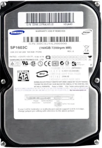 Hard Drive Samsung Spinpoint P120 SP1603C 160GB 7200U/Min 8MB SATA II 3.5 " Inch - Picture 1 of 3