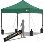Pop up Canopy Tent Commercial Instant Shelter with Wheeled Carry Bag, Bonus 4 Ca