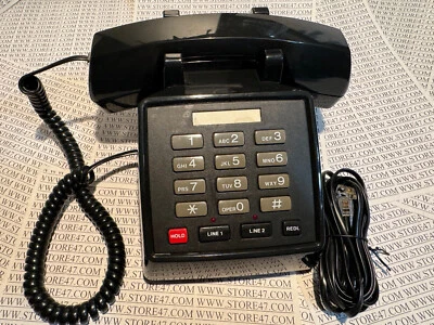 Radio Shack Teléfono con Cable 2 Líneas Pulsador ET-181 Negro Demencia Alzheimer Foto 1 de 3