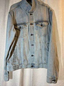 GAP Mens Denim Jacket XL TG Faded Light Blue Cotton Denim Jacket - Picture 1 of 17