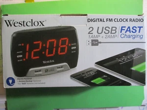 Westclox DIGITAL ALARM CLOCK | LARGE 1.4" RED LED | USB FAST CHARGING | FM RADIO - Picture 1 of 3