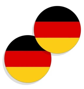 Paquete de 4 calcomanías de vinilo redondas para banderas de Alemania para interiores y exteriores - Imagen 1 de 4