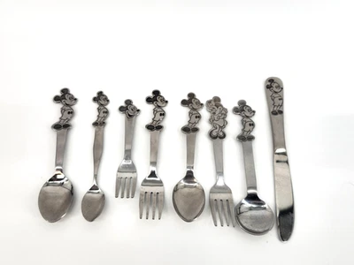 Juego de 8 de acero inoxidable vintage de Mickey Mouse de Disney hecho en Japón Foto 1 de 4