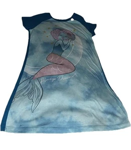 Wonder Nation Medium 7-8 Mermaid Multicolor Night Shirt Nightgown (paint stains) - Picture 1 of 8