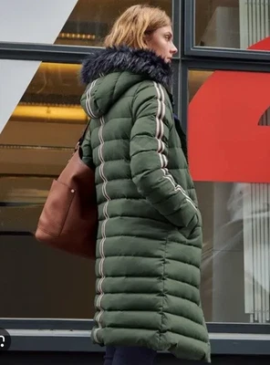 Boden Brecon Puffer Coat Parka, Verde, EUA Tamanho 12, Excelente Estado Usado - Imagem 1 de 4