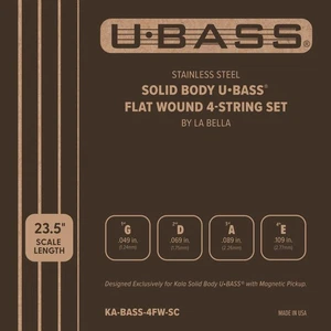 KALA U-BASS Corde per Corpo Solido Serie Inox Ferita Piatta 4 Corde KA-BASS- - Foto 1 di 1