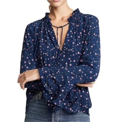 Top Floral con Volantes Cleobella Phoebe Talla XS Fluido Cottagecore Boho Colorido Femenino Foto 1 de 4