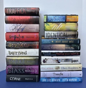 Lot of 19 ~All Hardcover Books ~ Ellen Hopkins ~ Crank, Rumble, Tricks, Traffick - Picture 1 of 24