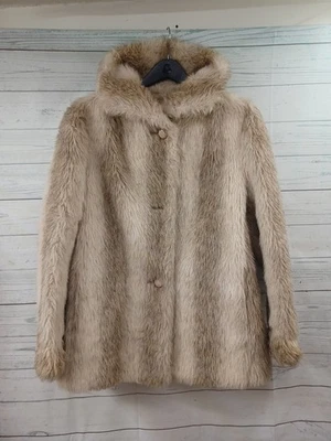 Chaqueta Abrigo De Colección DEsprit Piel Sintética Talla 12 Beige ILGWU  Foto 1 de 4