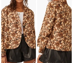 Neu mit Etikett Free People Cali kastiger einreihiger Blazer mit Blumendruck - Bild 1 von 7