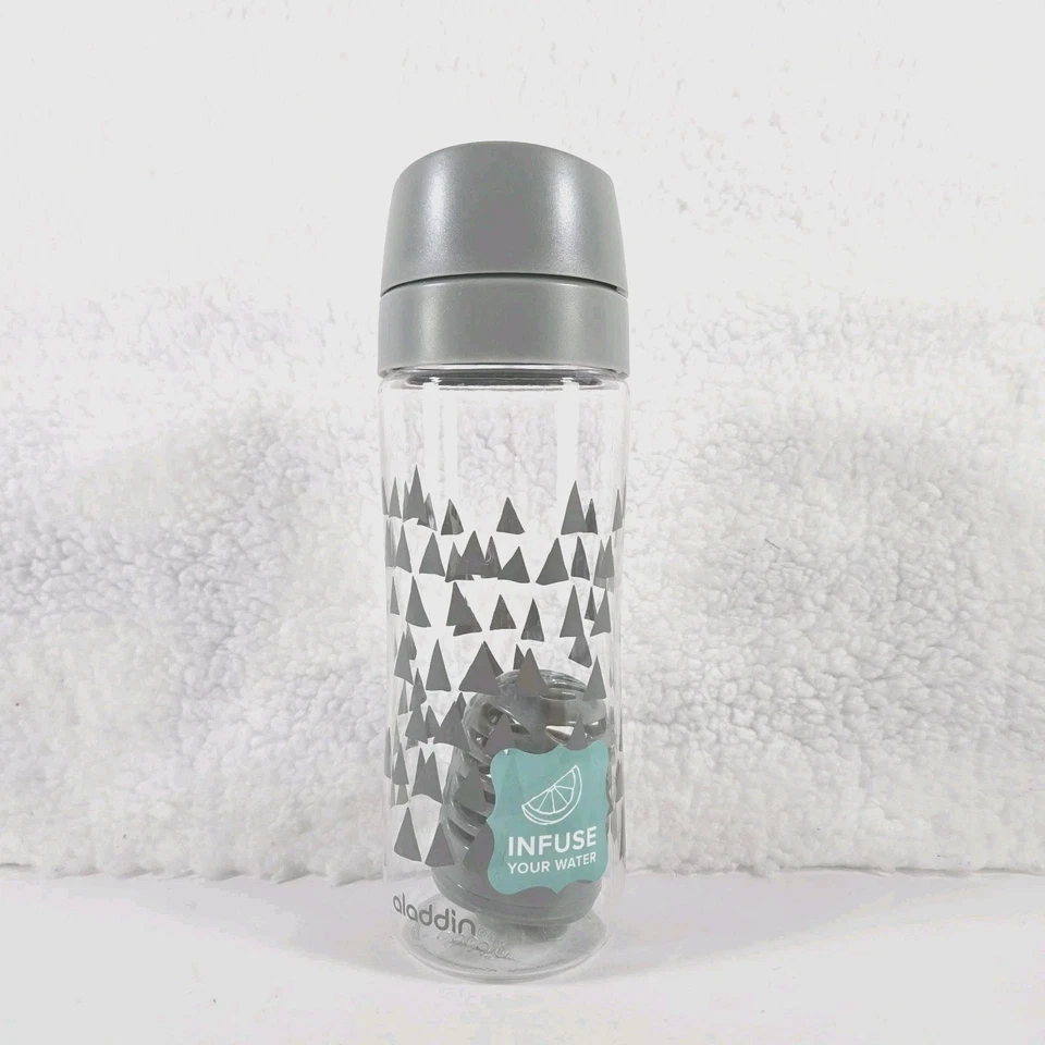 Vaso botella de agua infusión ALADDIN 22 oz acrílico transparente patrón gris libre de BPA Foto 1 de 4