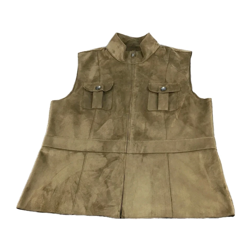 Chaleco Lauren by Ralph Lauren Dry Goods Supply Co. de gamuza sintética con cremallera completa para mujer talla XL Foto 1 de 4