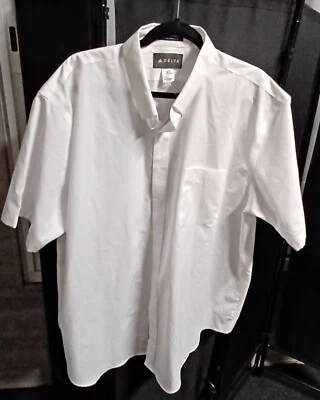 CAMISA MASCULINA DELTA MANGA CURTA BRANCA ABOTOADA TAMANHO 18 1/2 - Imagem 1 de 4