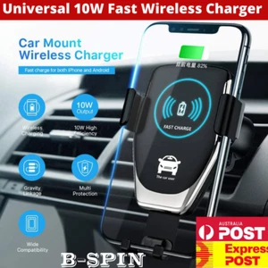 Wireless Fast Charger Car Holder Mount For iPhone 13 12 11 Pro Max X S21 S20 - Photo 1 sur 26