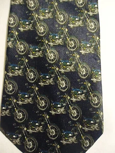 Addiction Black Blue Motorcycles Tie 56.5" - Imagen 1 de 2