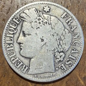 FRANCE PIECE 2 FRANCS CERES 1873 A (899) 528076 EXEMPLAIRES SEULEMENT. RARE !!! - Imagen 1 de 2
