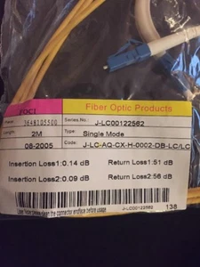Lot Of 4 2M LC-LC Duplex Single-Mode Fiber Optic Cable T10 - Picture 1 of 12