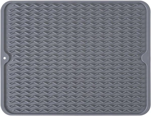 Silicone Dish Drying Mat, Non-Slip Easy Clean Sink Mat Large Heat-Resistant Dish - Picture 1 of 12