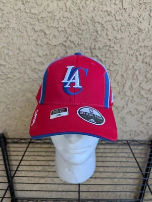 Chapéu vintage Los Angeles Clippers tamanho único serve para todos ajuste flexível vermelho branco Adidas NBA - Imagem 1 de 4