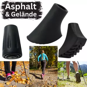 10x Nordic Walking Pads cuscinetti in gomma tamponi in gomma piedini di ricambio tampone asfalto nero - Foto 1 di 14
