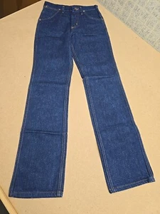 VTG 70S 80S New Boys Kids 27 X 32 Wrangler Dark Denim Carpenter Work Jeans NOS - Picture 1 of 14
