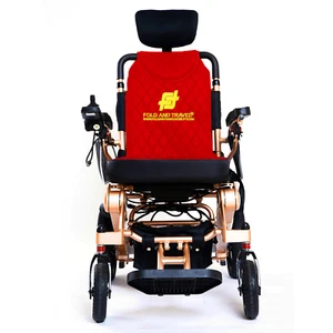 Fold And Travel Auto Recline Lightweight Foldable Electric Power Wheelchair