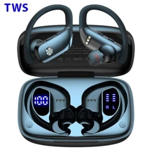 Bluetooth Headset Wireless Earphones Earbuds Stereo Headphones TWS 5.3 Ear Hook - Picture 1 of 14