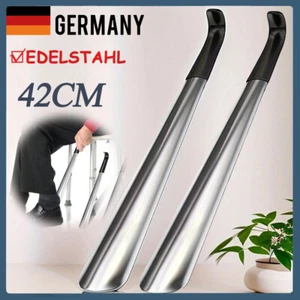 2 x 42cm Schuhlöffel Edelstahl Lang Schuhanzieher Metall Schuhanziehhilfe Stabil - Bild 1 von 12