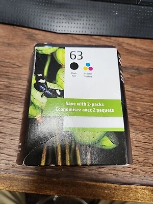 Cartuchos de tinta HP 63 2pk - negros, tricolor (L0R46AN_140) JULIO 2027 Foto 1 de 2