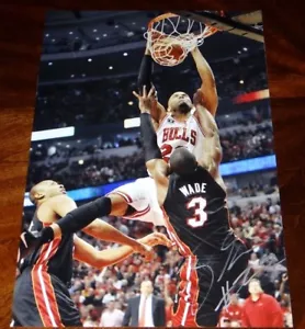 TAJ GIBSON CHICAGO BULLS SIGNED 12X18 PHOTO NBA KNICKS!!! - Picture 1 of 1