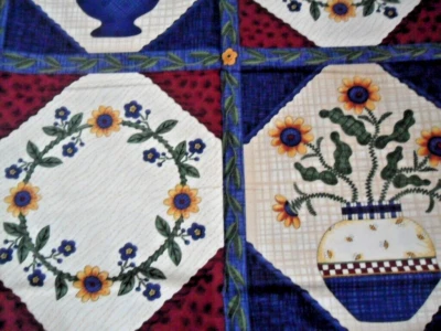 Tela de algodón sin lavar Debbie Mumm Cheater Edredón Floral Foto 1 de 3