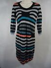 Only True Collection Women's 3/4 Sleeve Knit Striped Dress 100 Cotton - Small