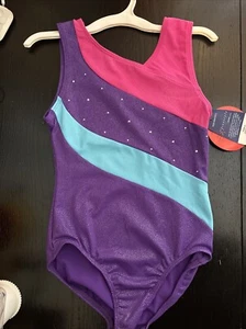 Girl’s 6/6X Freestyle By Danskin Pink & Purple Gymnastics Leotard - Picture 1 of 4
